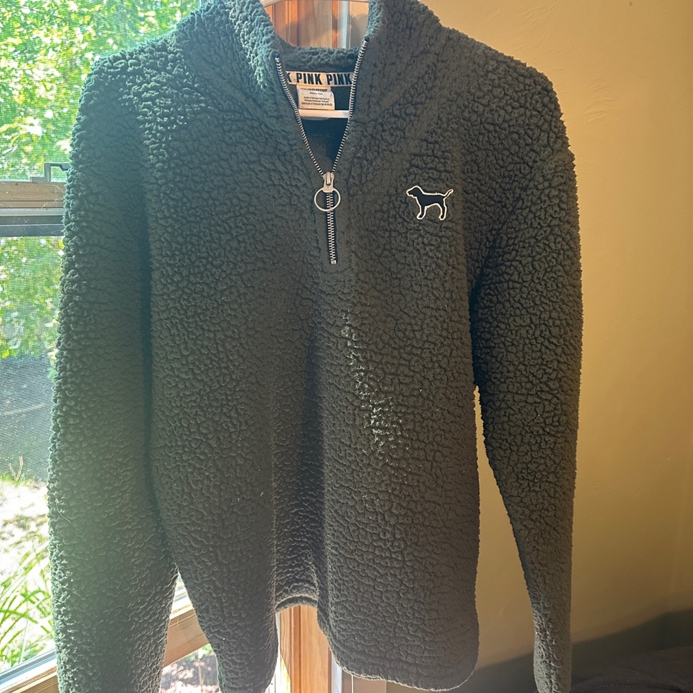 VS PINK 1/4 zip Sherpa